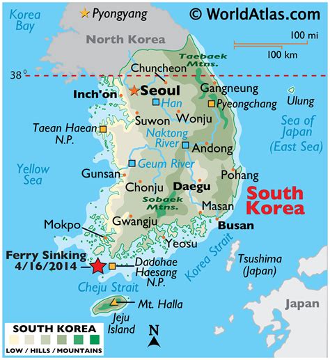 South Korea Latitude, Longitude, Absolute and Relative Locations ...