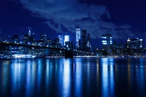 New York Night Skyline Free Stock Photo - Public Domain Pictures