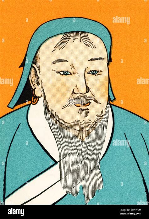 Genghis Khan (c1162-1227). After a 14th century portrait. Genghis Khan ...