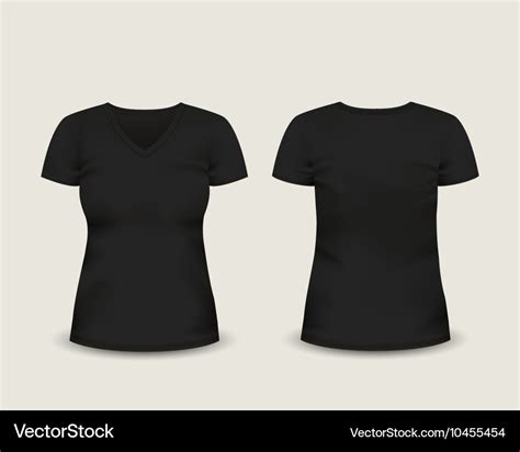 Black v-neck t-shirt template Royalty Free Vector Image