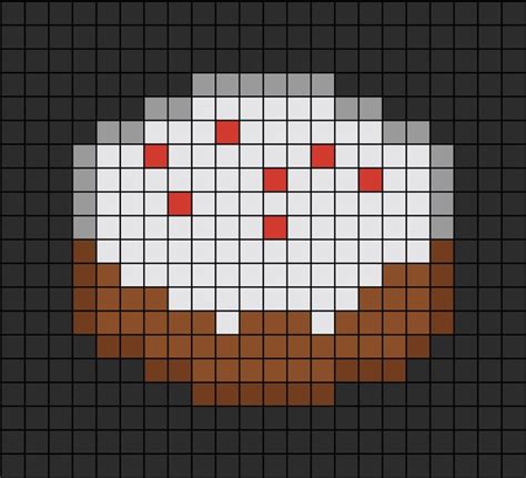 A pixel art template of the Minecraft cake (2D without showing the ...