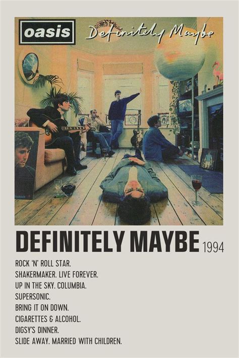 Definitely Maybe - Minimalist Album Print | Rock album covers, Oasis ...