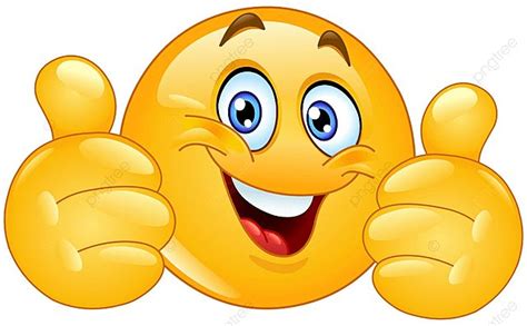 Thumbs Up Emoji Clipart Hd PNG, Happy Emoji Emoticon Showing Double ...