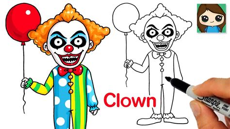 How to Draw a Scary Clown Halloween Art