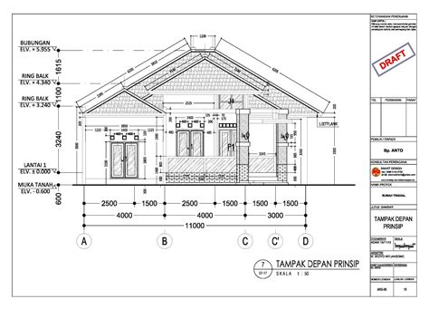 Sketsa Denah Lengkap Dengan Gambar Bangunan Rumah Kecil Terlamah