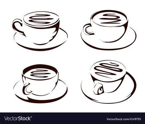 Coffee cup shapes Royalty Free Vector Image - VectorStock