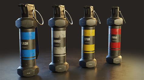 3D model Modern Grenade Collection VR / AR / low-poly | CGTrader