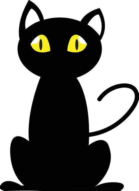 cartoon vector halloween black cat eye yellow. 16385888 Vector Art at ...