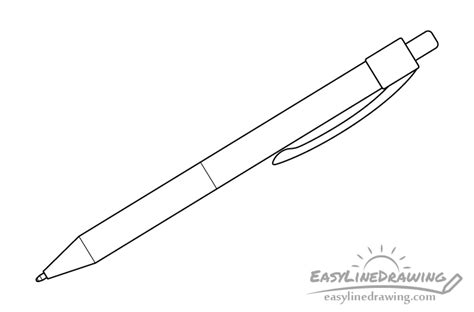 How to Draw a Pen Step by Step - EasyLineDrawing