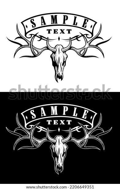 Deer Skull Vector Illustration Deer Logo Stock Vector (Royalty Free ...