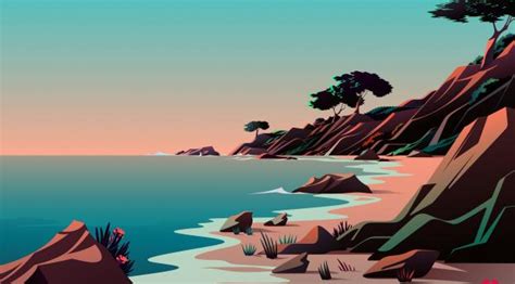 Beach Minimalist Digital Art 5K Wallpaper, HD Minimalist 4K Wallpapers ...