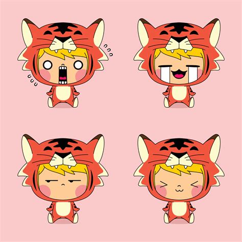 vector illustration of cute tiger emoji 11997369 Vector Art at Vecteezy