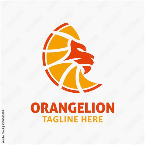 Orange lion logo design Stock Vector | Adobe Stock