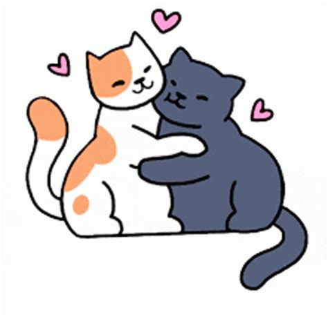 Cute Cats Animated Hug GIF | GIFDB.com