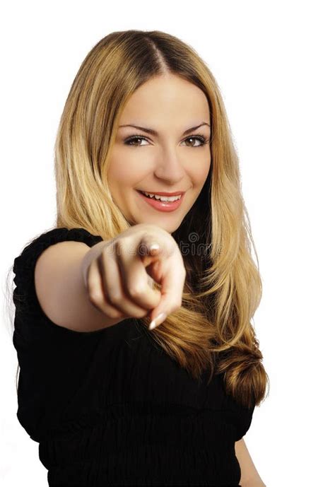 Woman pointing at camera stock photo. Image of funny - 13779244