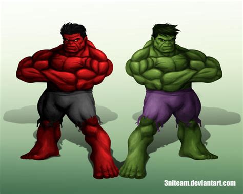 RED HULK GREEN HULK by 3niteam on DeviantArt