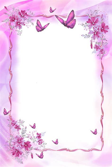 Pink Butterfly Border Design