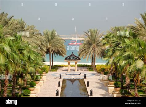 View on Jumeirah Palm from luxurious hotel, Dubai, UAE Stock Photo - Alamy