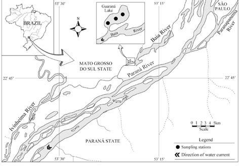 Map of the Paraná River floodplain showing the sampling stations in ...