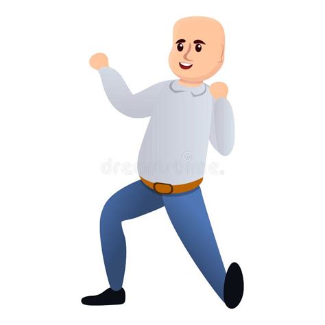 Bald Man Dancing Icon, Cartoon Style Stock Vector - Illustration of ...