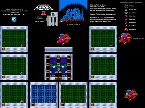 Mega Man II 2 - Dr. Wily Stage 5 Nintendo NES Map