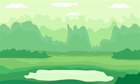 Mountain hills green nature in summer design on vector illustration ...