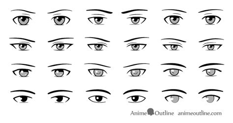 Different Style Male Anime & Manga Eyes Drawing Guide - AnimeOutline ...