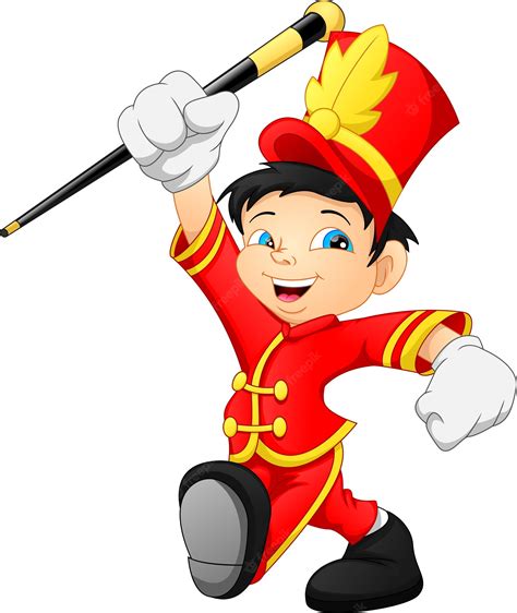 Premium Vector | Boy marching band cartoon