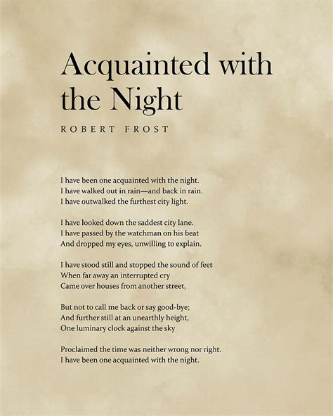 Acquainted With The Night - Robert Frost Poem - Literature - Vintage ...