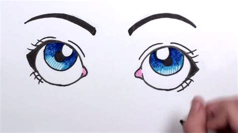 Cute Cartoon Eyes Girl ~ Drawing Tutorial Easy