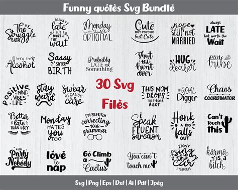 Funny Svg Bundle, Funny Quotes Svg Bundle, Sayings Svg, Svg Files for ...