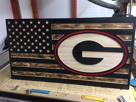 Georgia Bulldogs Wood Flag | Etsy