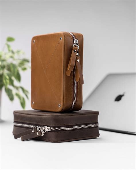 Travel Cable Organizer Leather Cord Organizer Personalized Tech ...