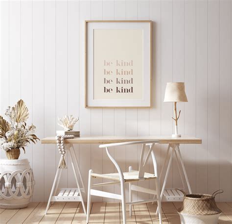 Be Kind Printable Wall Art Typography Print Earth Tone Wall - Etsy