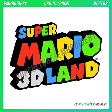 Super Mario 3D Land - Official Logo for Embroidery & Vector • Pop ...