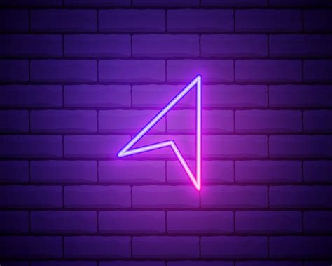 Computer pointer, cursor or mouse arrow, click. Neon style. 3360612 ...