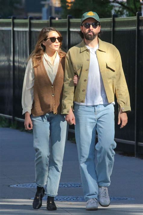 Elizabeth Olsen With Her Husband in New York 10/25/2023 • CelebMafia