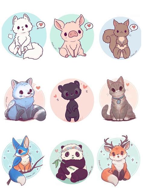 Anime animal cute Collection of anime-inspired cute animal drawings