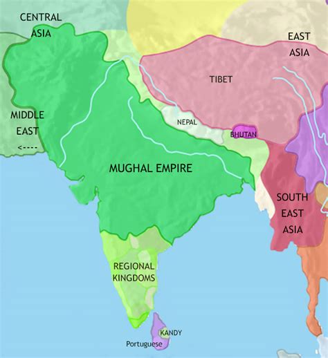 Mughal Empire Akbar Map