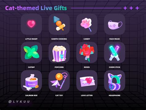 Cat-themed Live Gifts by Lykuu@LX on Dribbble