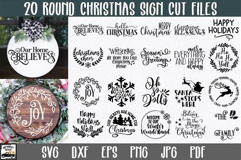 Round Christmas Signs SVG Bundle - Christmas SVG Bundle - So Fontsy