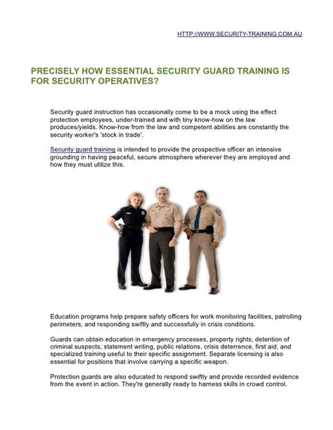 Security guard training