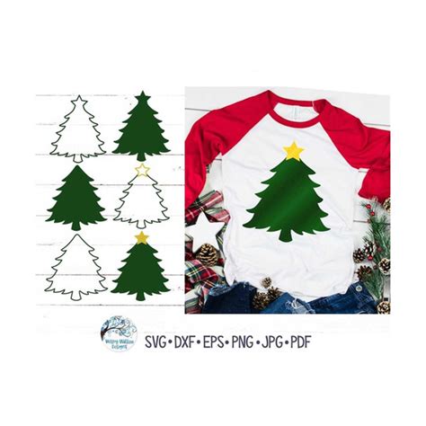 Christmas Tree SVG, Christmas Tree Silhouette and Outline Sv - Inspire ...