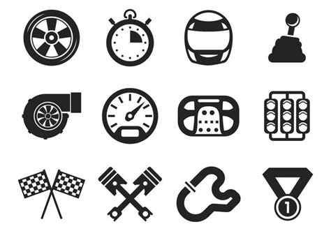 Race Car Icons Vector 127933 Vector Art at Vecteezy