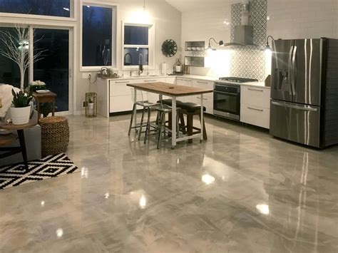 DIY Metallic Epoxy Flooring over gypsum underlayment for Your Home.