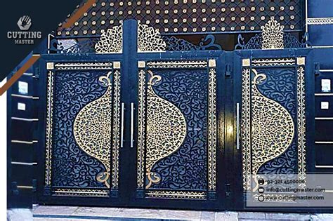 black gold gate design laser cut