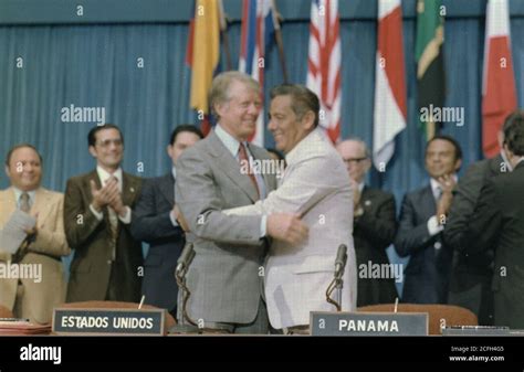 Jimmy Carter and Omar Torrijos at the signing of the Panama Canal ...