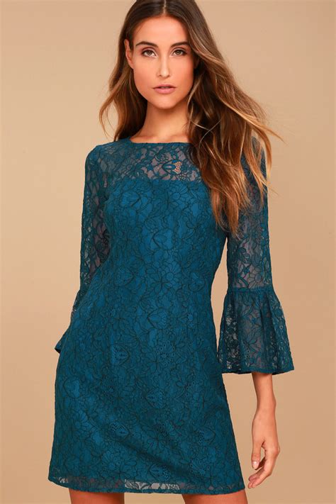 BB Dakota Billie Dress - Teal Blue Dress - Lace Dress - Lulus