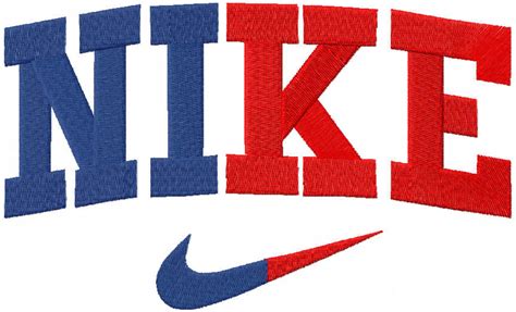 Nike two colors logo embroidery design