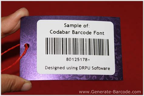 Codabar barcode font designed by DRPU barcode software - Generate ...